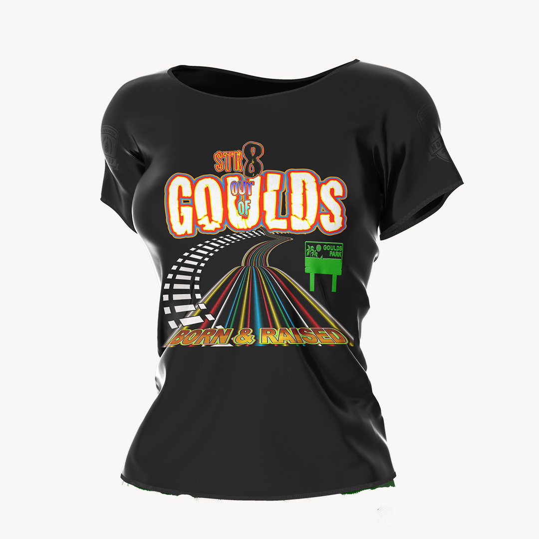 Str8 Outta Goulds Ladies short sleeve round neck shirt - Fashion Crook