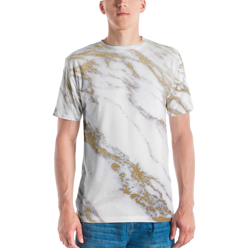 White gold marbl Men's t-shirt - Fashion Crook