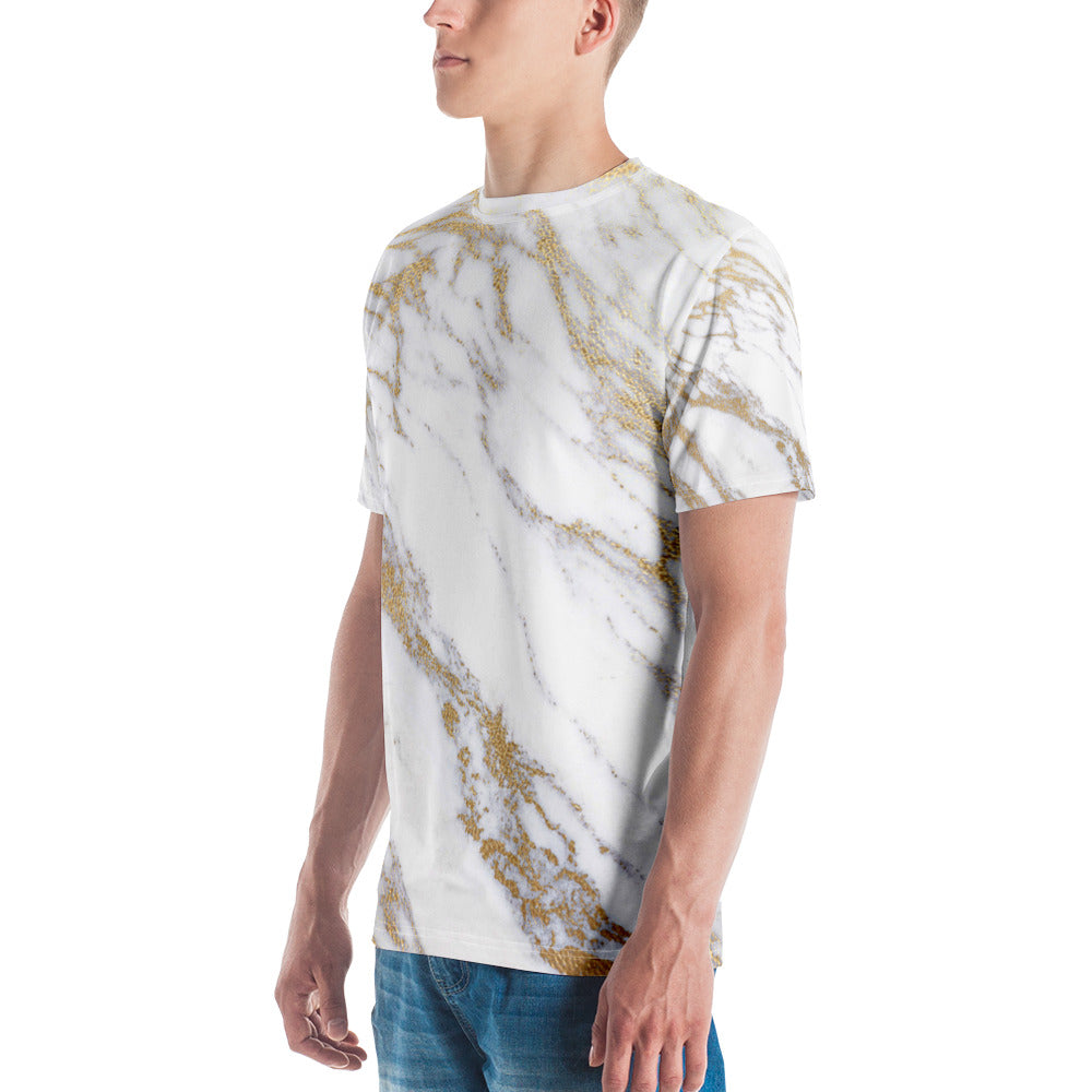 White gold marbl Men's t-shirt - Fashion Crook