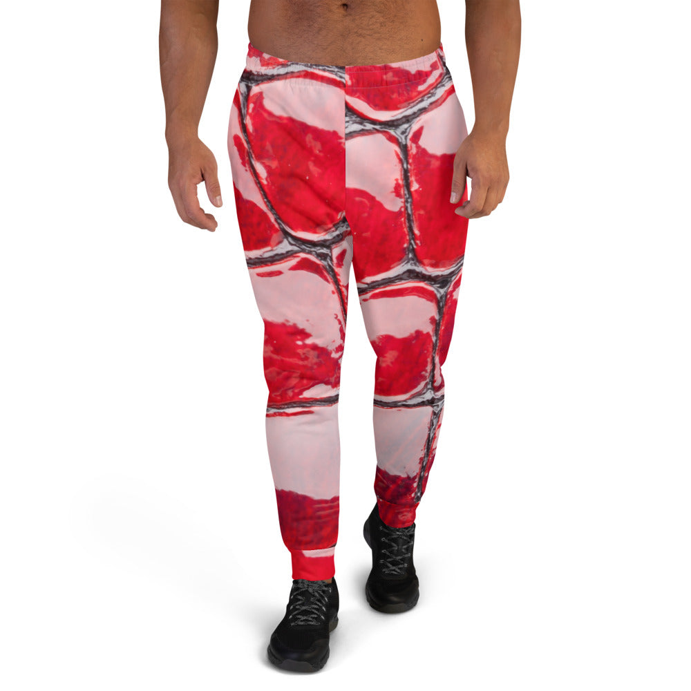 Red artificial leather Men's Joggers - Fashion Crook