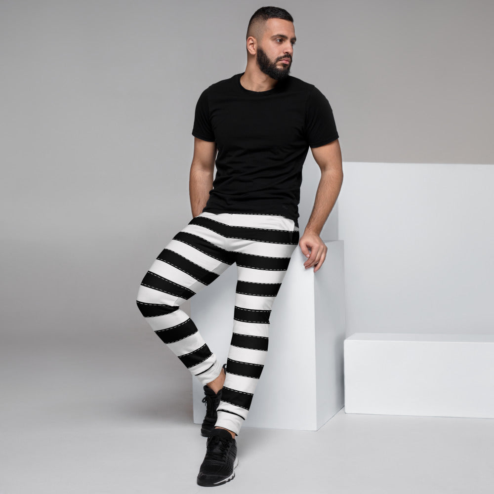 PRISON-new-STRIPES-AND-STITCHES Men's Joggers - Fashion Crook