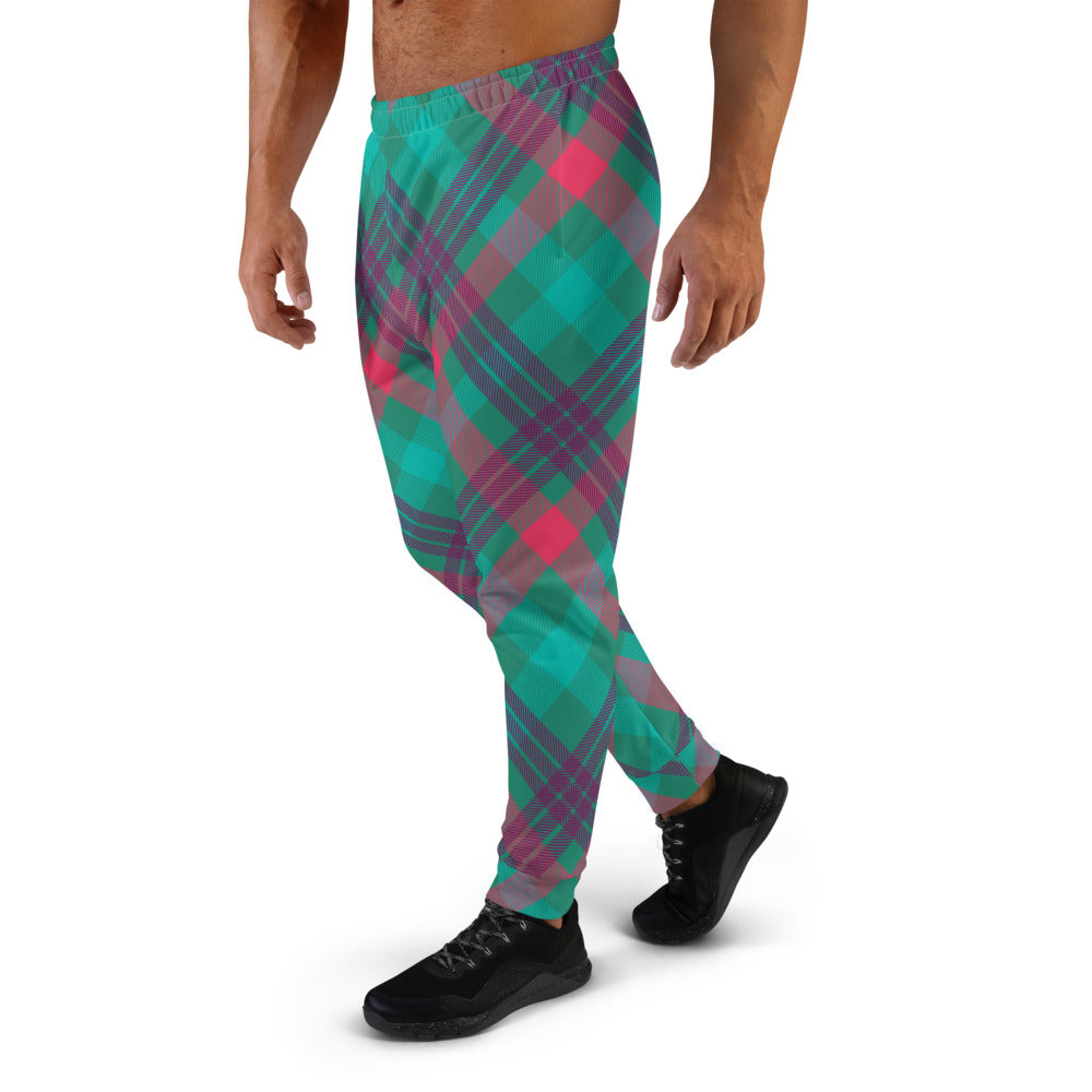 Seamless Tartan  Pattern Men's Joggers - Fashion Crook