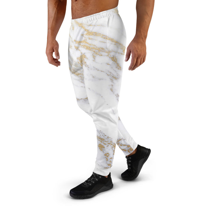 White gold marble Men's Joggers - Fashion Crook