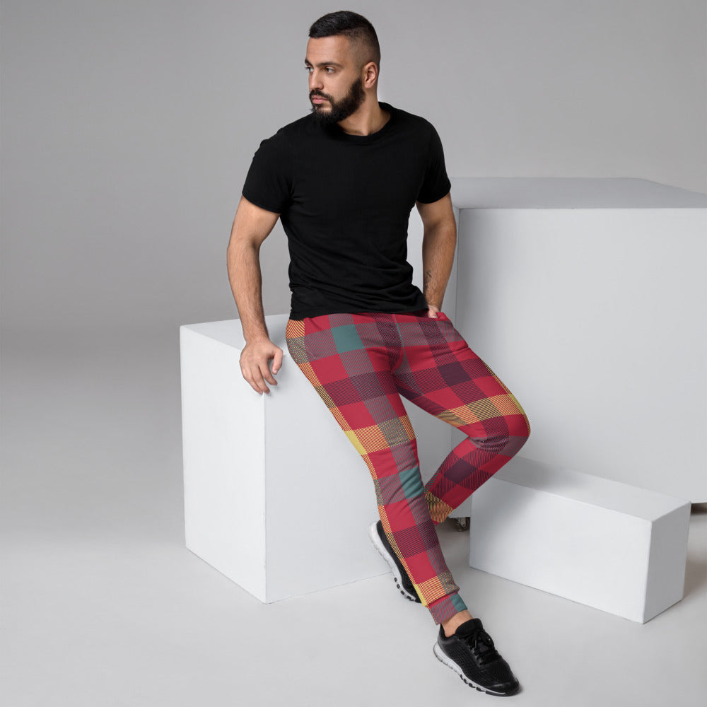 Seamless Pattern Tartan Men's Joggers - Fashion Crook