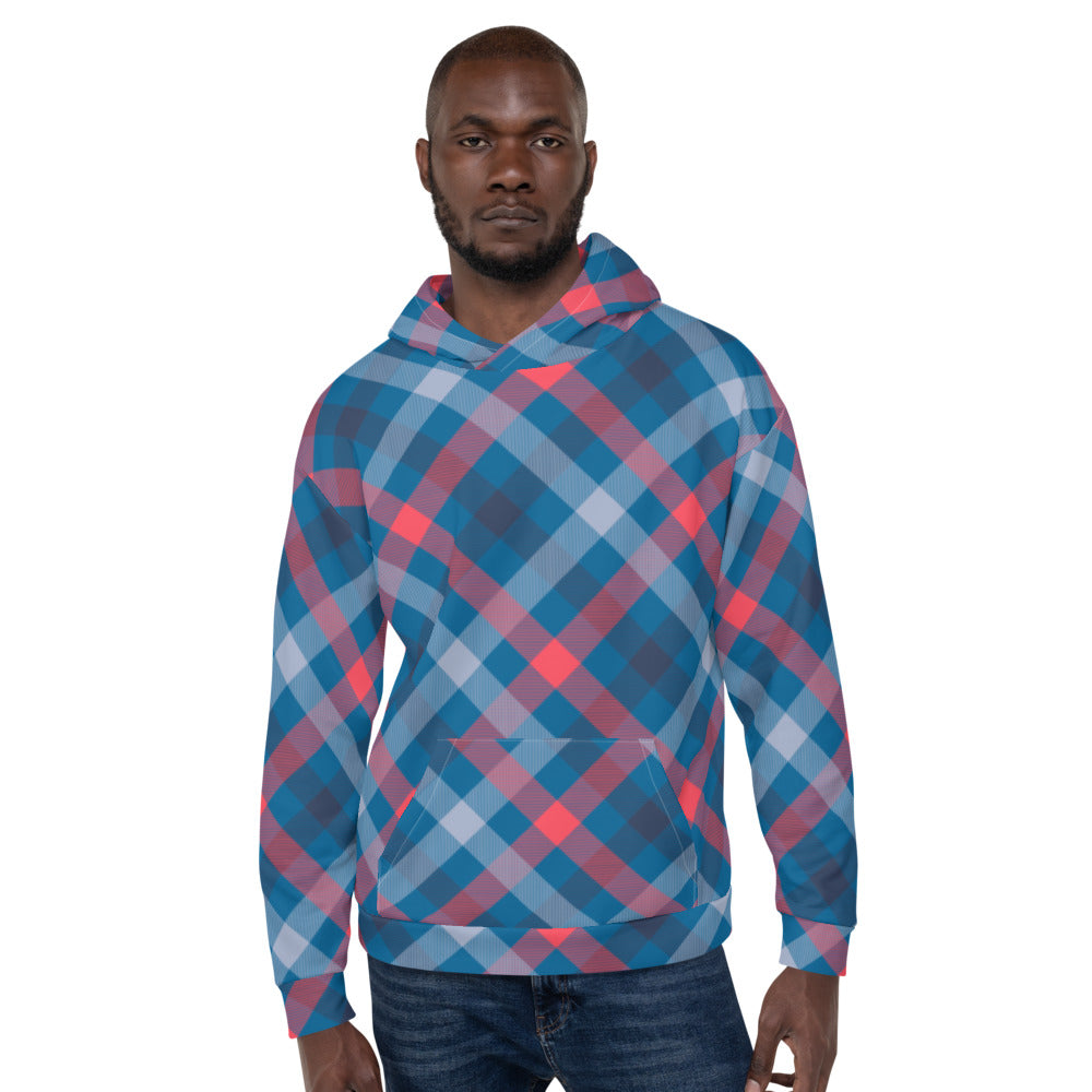 Seamless Tartan Pattern Unisex Hoodie - Fashion Crook