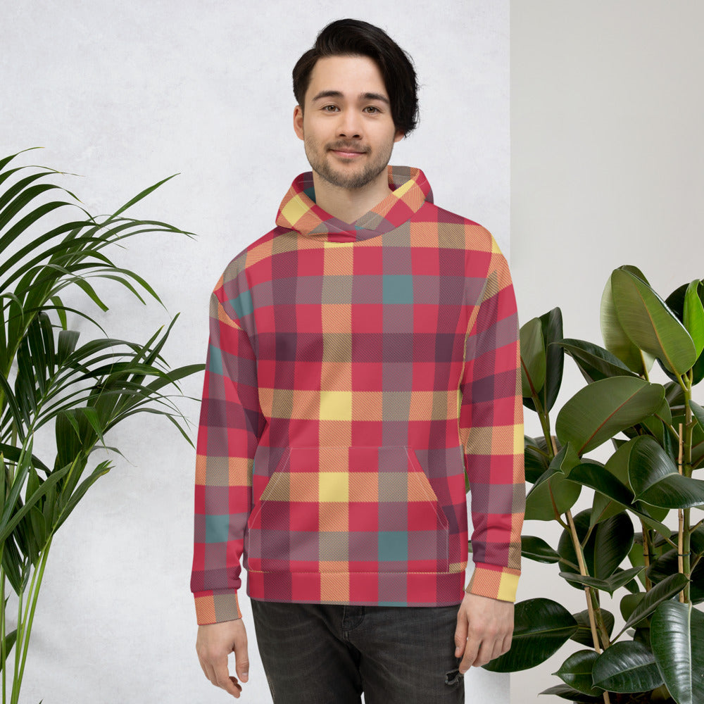 Tartan Pattern Seamless Unisex Hoodie - Fashion Crook