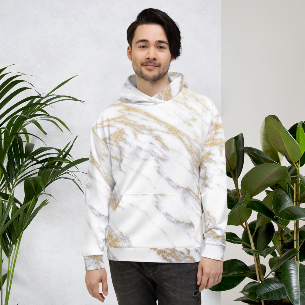 White gold marble Unisex Hoodie - Fashion Crook