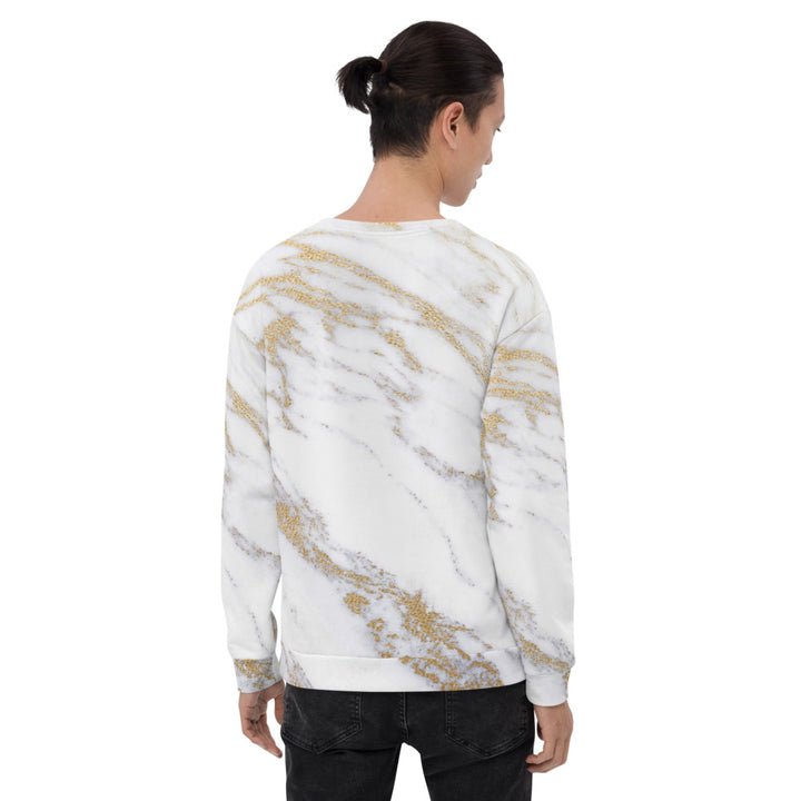 White gold marble Unisex Sweatshirt - Fashion Crook