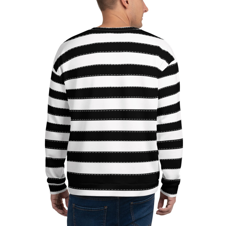 PRISON STRIPES AND STITCHES Unisex Sweatshirt - Fashion Crook