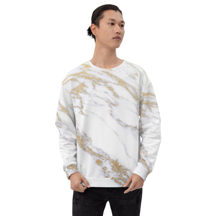 White gold marble Unisex Sweatshirt - Fashion Crook