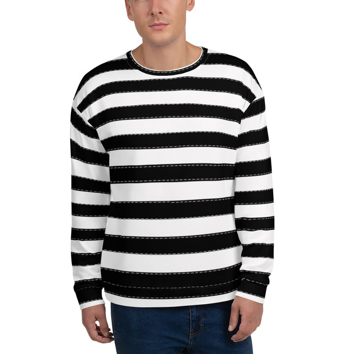 PRISON STRIPES AND STITCHES Unisex Sweatshirt - Fashion Crook