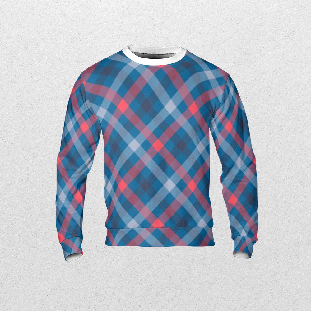 Tartan Seamless Pattern AOP Sweatshirt - Fashion Crook