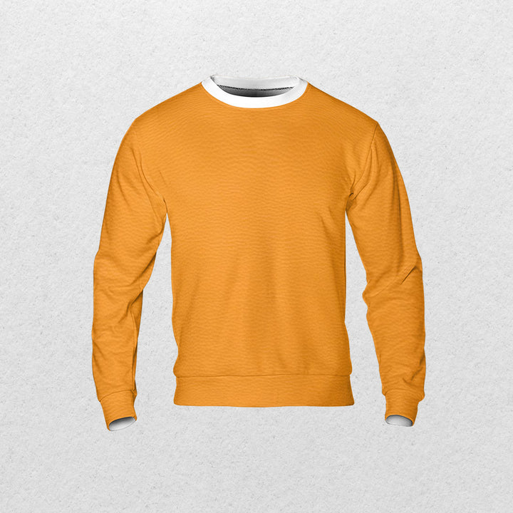 Orange leather texture AOP Sweatshirt - Fashion Crook