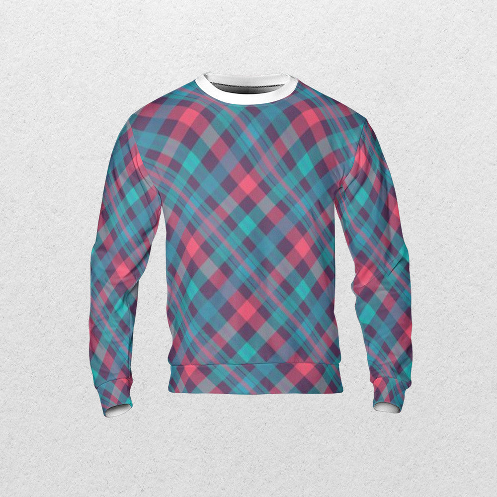 Tartan Seamless Pattern AOP Sweatshirt - Fashion Crook