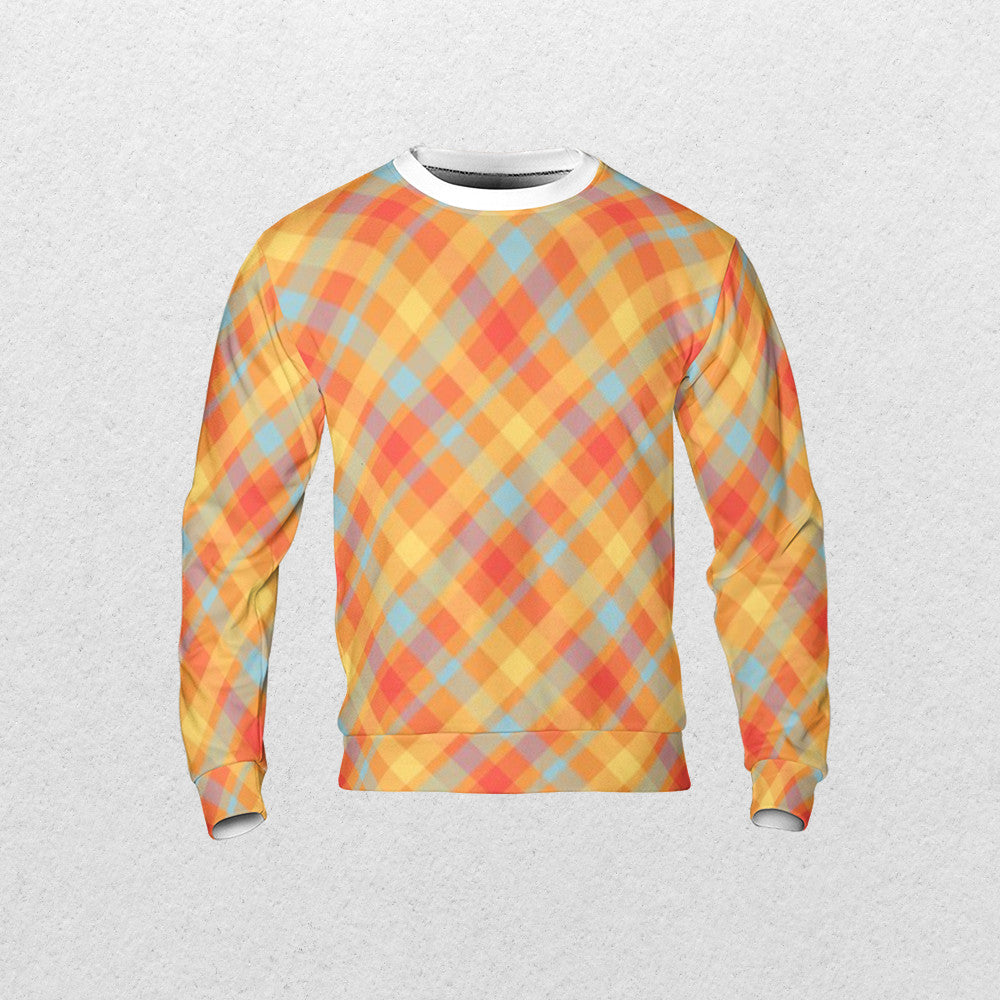 Tartan Seamless Pattern AOP Sweatshirt - Fashion Crook