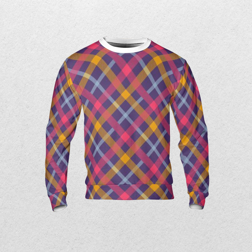 Tartan Seamless Pattern AOP Sweatshirt - Fashion Crook