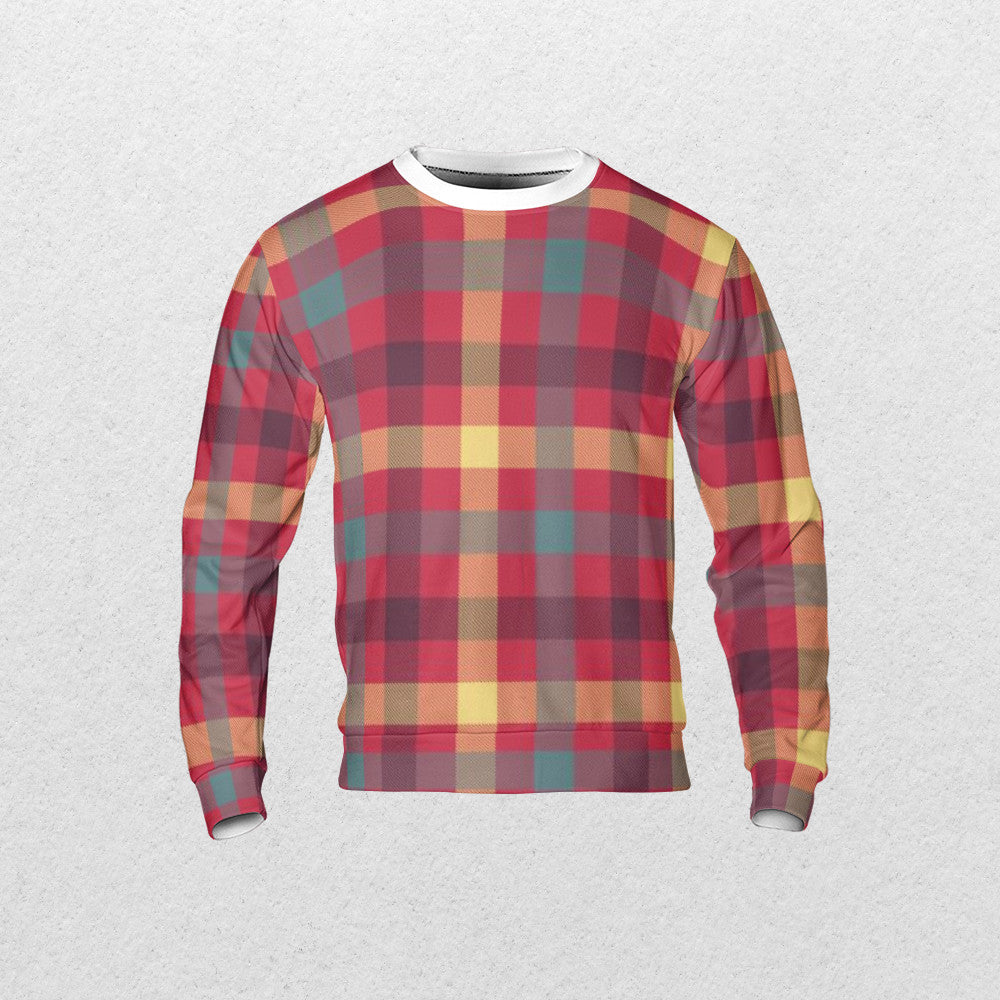 Tartan Seamless Pattern AOP Sweatshirt - Fashion Crook