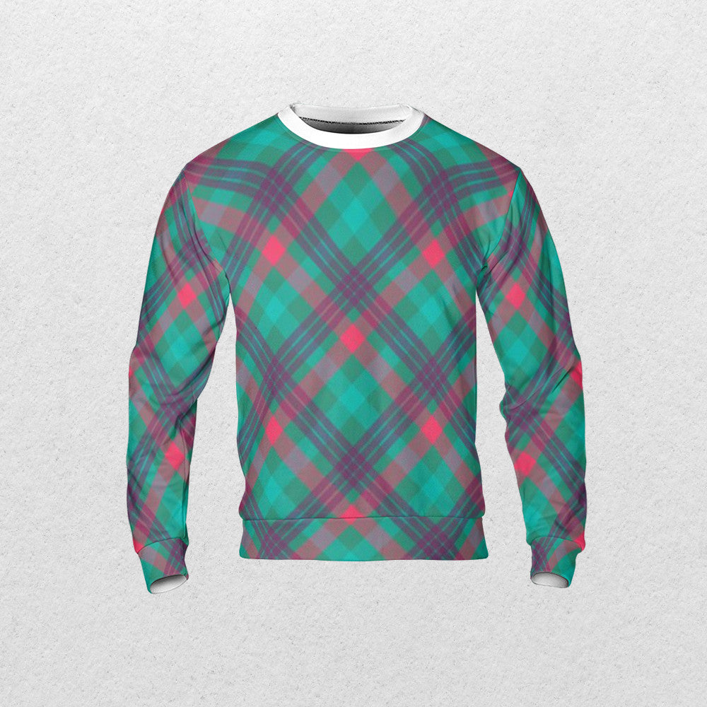 Tartan Seamless Pattern AOP Sweatshirt - Fashion Crook