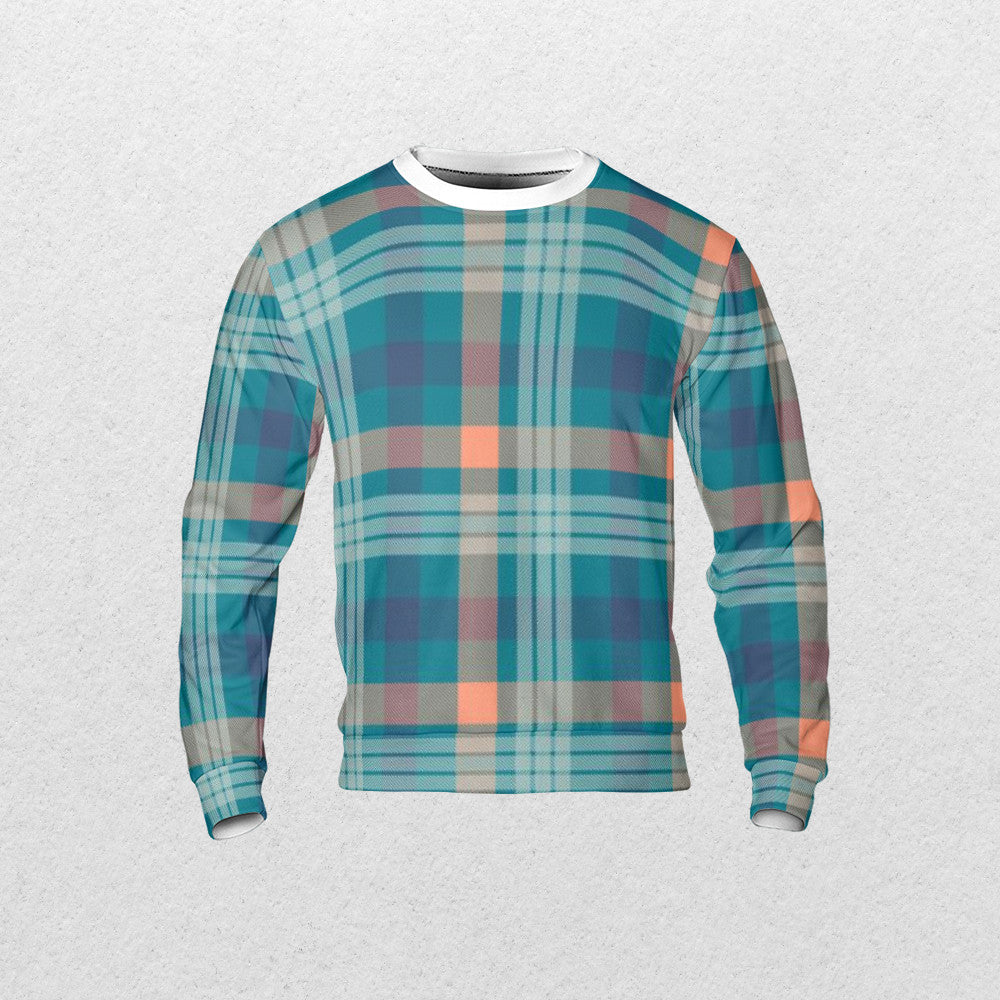 Tartan Seamless Pattern AOP Sweatshirt - Fashion Crook