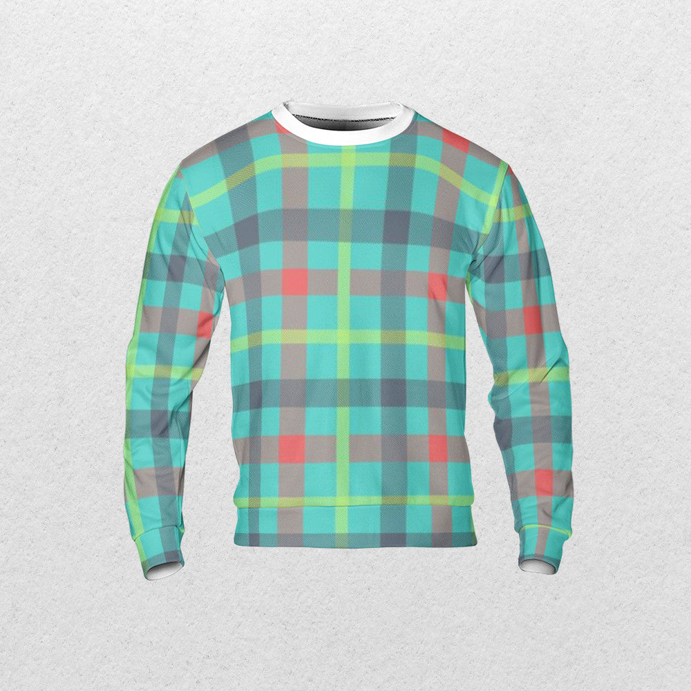 Tartan Seamless Pattern AOP Sweatshirt - Fashion Crook