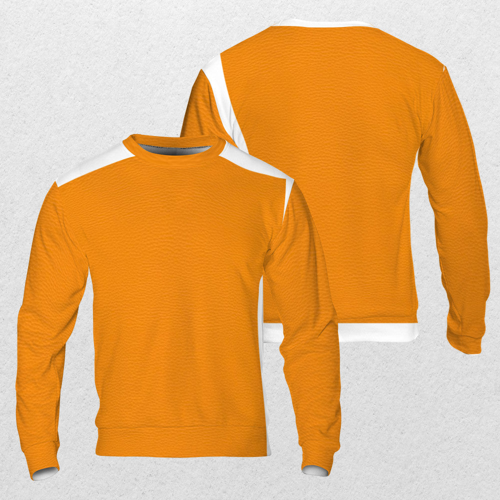 Orange leather texture AOP Sweatshirt - Fashion Crook