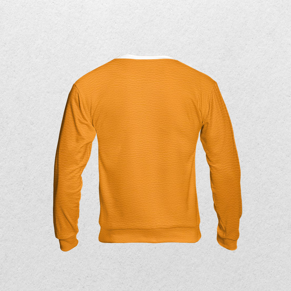 Orange leather texture AOP Sweatshirt - Fashion Crook