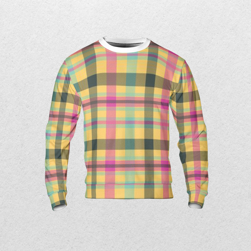 Tartan Seamless Pattern AOP Sweatshirt - Fashion Crook